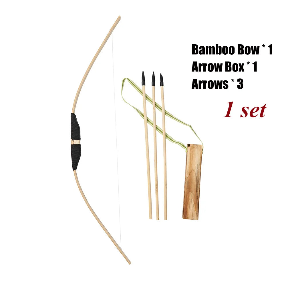 70cm Bamboo Bow & Arrow Archery Set Kids Outdoor Hunting