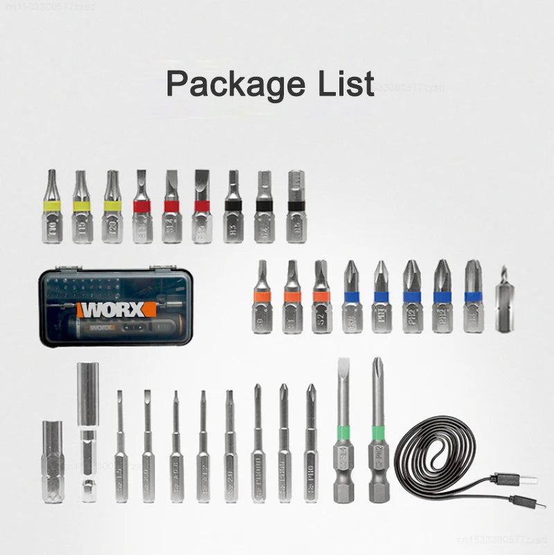 WORX WX242 Mini Cordless Electric Screwdriver Set Rechargeable