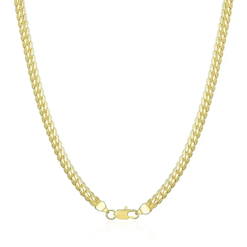 18K Gold/Silver Sideways Necklace