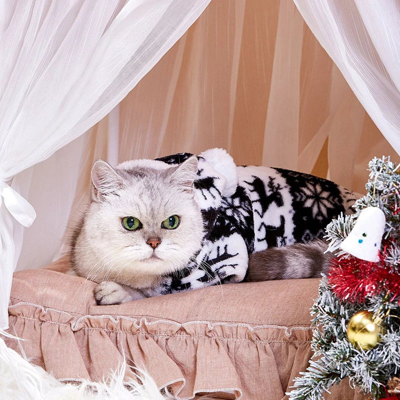 Winter Plush Pet Pajamas Dog Cat Christmas Jumpsuit