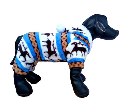 Winter Plush Pet Pajamas Dog Cat Christmas Jumpsuit