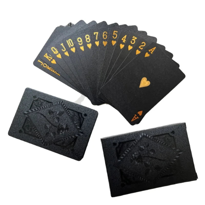 Black Gold Waterproof Playing Cards Poker Game Set