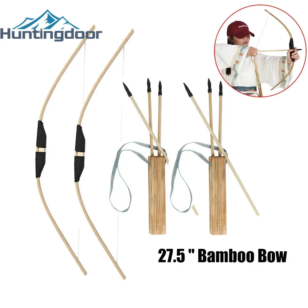 70cm Bamboo Bow & Arrow Archery Set Kids Outdoor Hunting