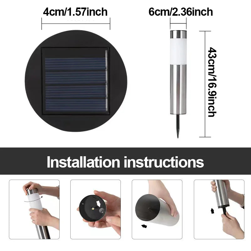 Solar Pathway Light Waterproof Auto On/Off Yard Decor