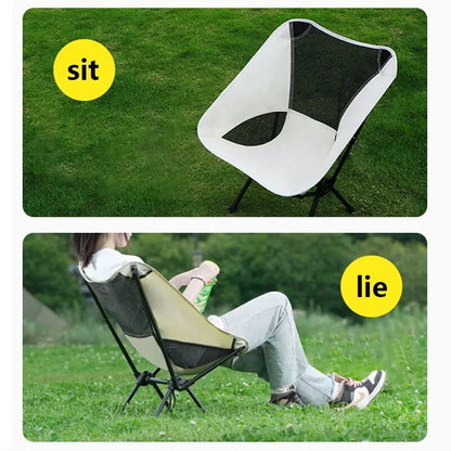 Outdoor Folding Moon Chair Camping Fishing Stool