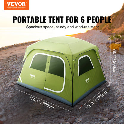 VEVOR 6 Person Waterproof Outdoor Camping Tent