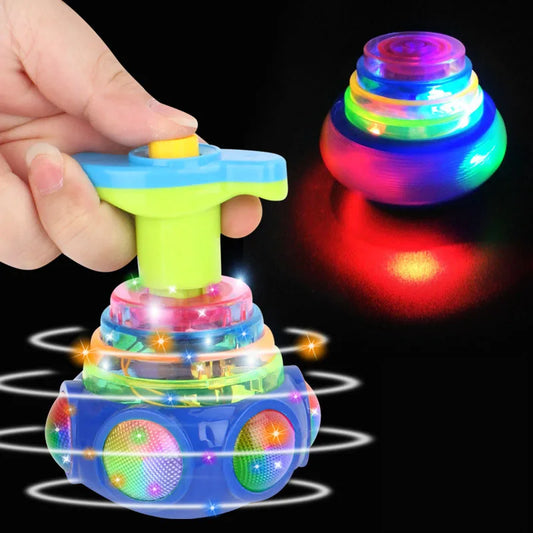 UFO Flashing Spinning Top LED Gyro Kids Party Toy Favor