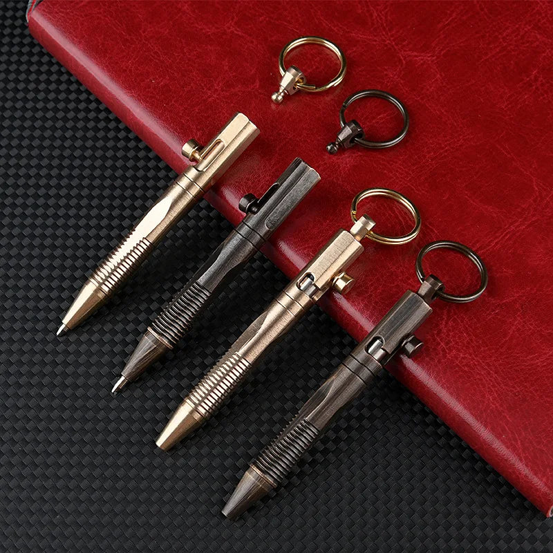 MINI Brass Pen Keychain EDC Portable Signature Ballpoint