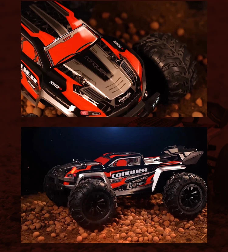 1:16 70KM/H 4WD RC Car LED Remote Control High Speed Monster Truck