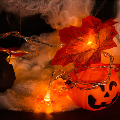 Artificial Maple Leaves Pumpkin LED Fairy String Lights