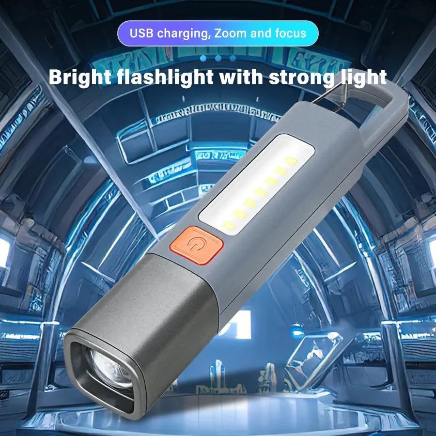 Strong Lighting ABS Flashlamp USB Charging Camping Light