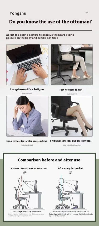 Portable Foot Rest Under Desk Ergonomic Footstool Massage