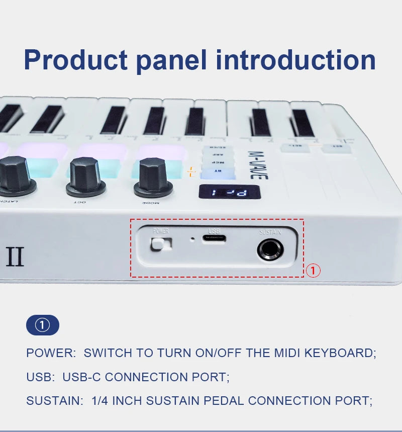 M-VAVE SMK-25 II MIDI Controller 25 Keys RGB Pads