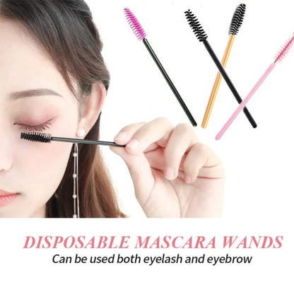 CNK 50Pcs Disposable Crystal Eyelash Mascara Wands