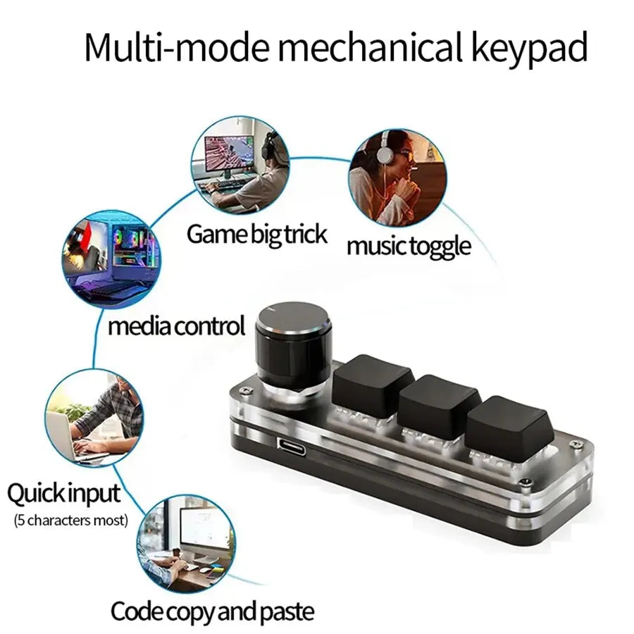 Macro RGB Mini Mechanical Keyboard Custom Knob Keypad