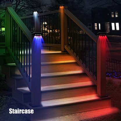 Solar Fence Lights RGB or Warm White Step Lighting