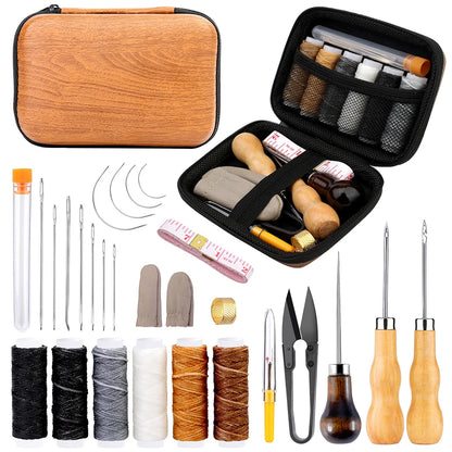 KRABALL Leather Working Kit Carving Sewing Punching Tools