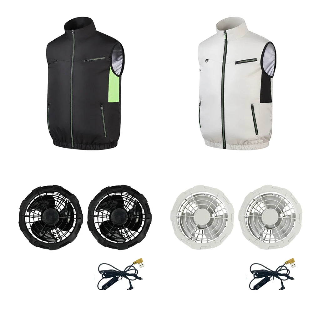 2024 Cool Vest Wearable Cooling Fan Fishing Work Vest