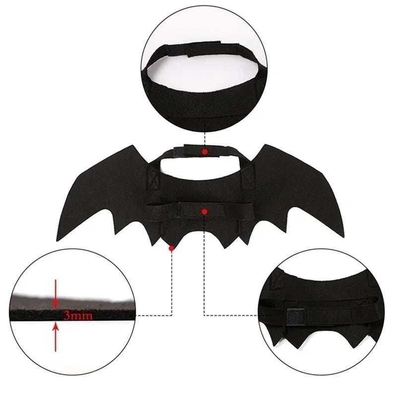 Halloween Bat Wings Pet Costume Dog Cat Harness Dress