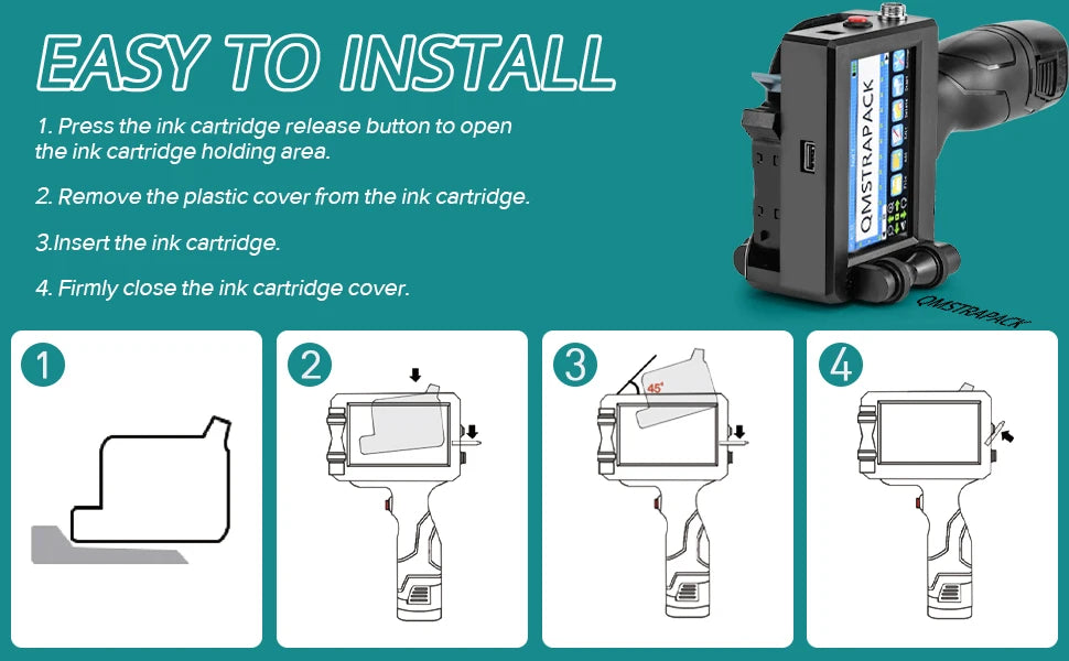 Handheld Inkjet Printer Gun Fast-Drying QR Code Date