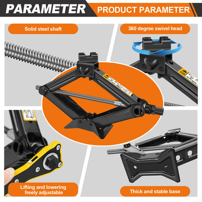 DayPlus Scissor Jack 2 Ton Car Lifting Tool