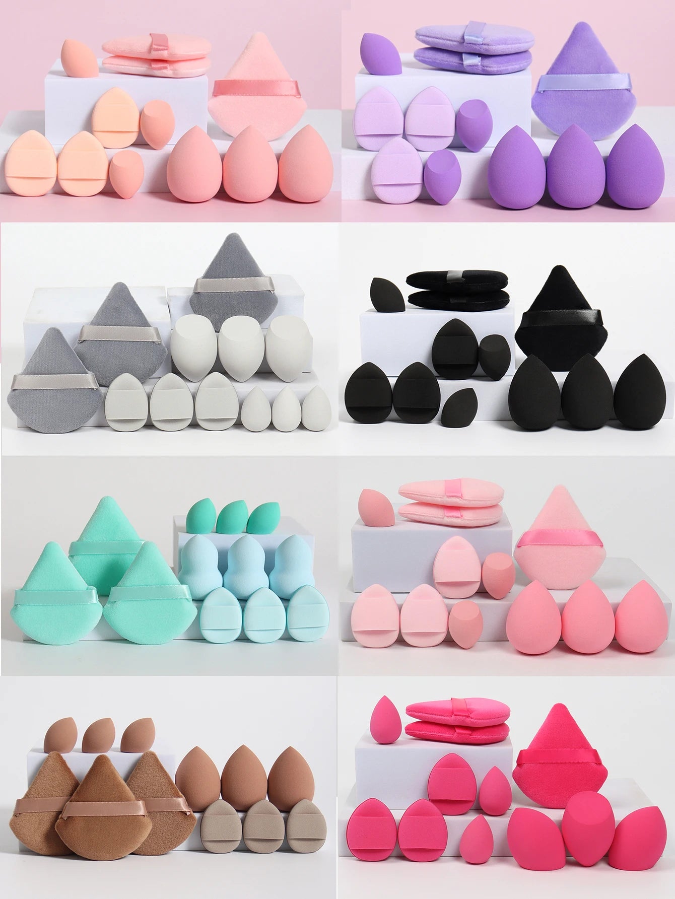 12-Piece Makeup Sponge Set Powder Puff Air Cushion Beauty Eggs Tool