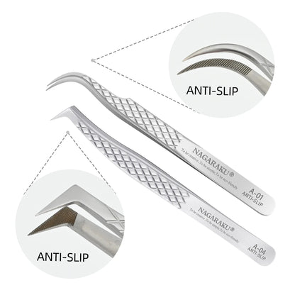 NAGARAKU Eyelash Extension Tweezers Stainless Steel