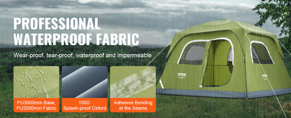 VEVOR 6 Person Waterproof Outdoor Camping Tent