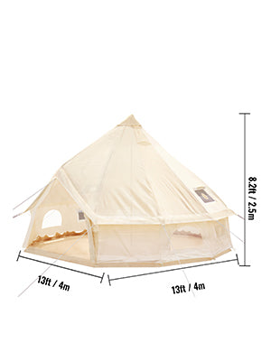 VEVOR 3-7m Waterproof Cotton Canvas Bell Tent Family Yurt