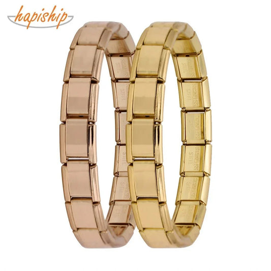 Hapiship 9mm Italian Charm Stainless Steel Bracelet Women - Shop Dealza