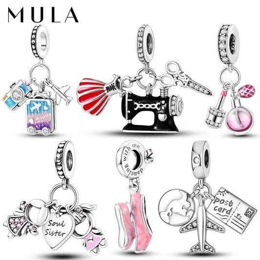 MULA Silver Plated Dangle Charms Fit Snake Chain Bracelet - Shop Dealza