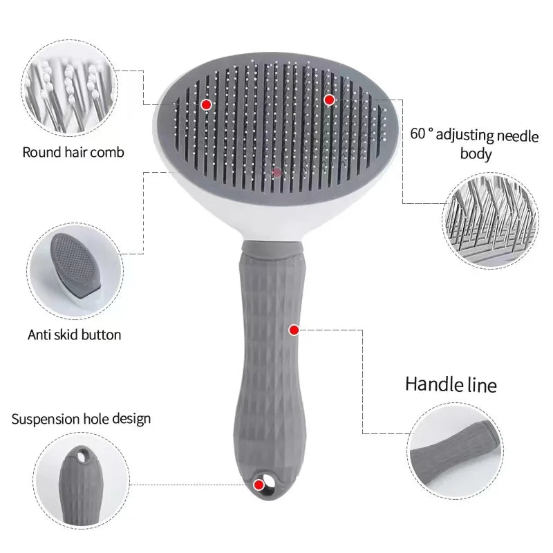 One - Click Pet Hair Removal Comb Brush Dog Cat Grooming Beauty Tool - Shop Dealza